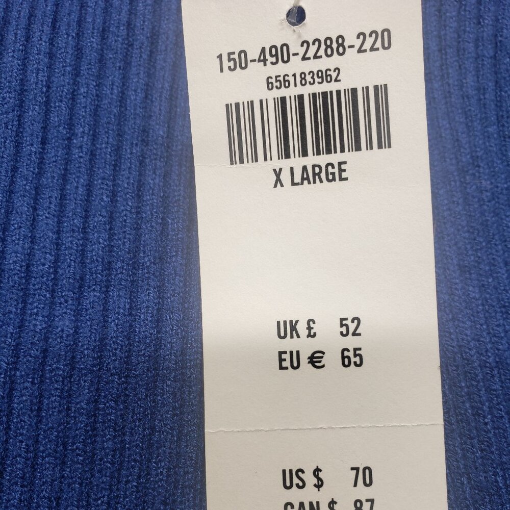 Abercrombie & Fitch Bodysuit Womens XL Blue Ribbed Knit Long Sleeve Wrap Deep V - Picture 3 of 9